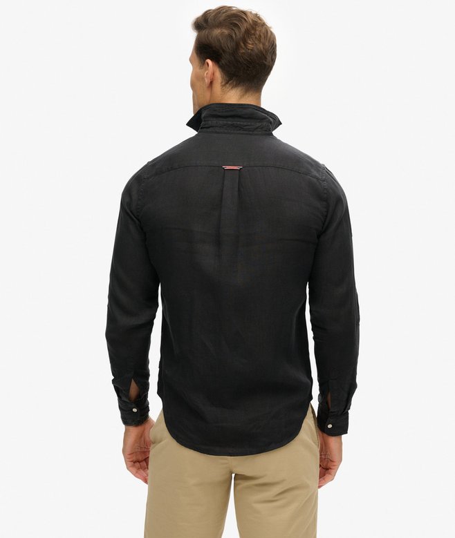 superdry Camisa de manga larga de lino informal Última moda