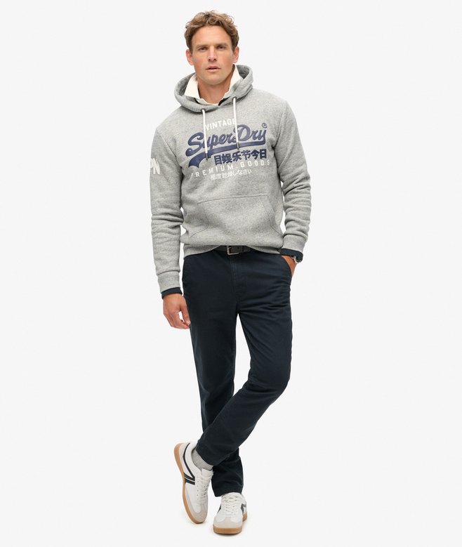 superdry Sudadera de algodón orgánico con capucha y logotipo Vintage Logo Grandes ahorros