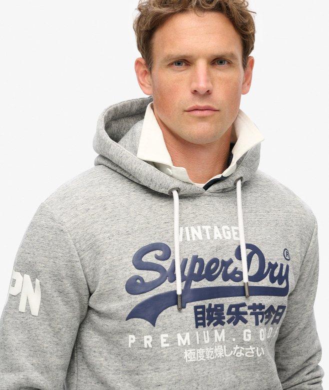 superdry Sudadera de algodón orgánico con capucha y logotipo Vintage Logo Grandes ahorros