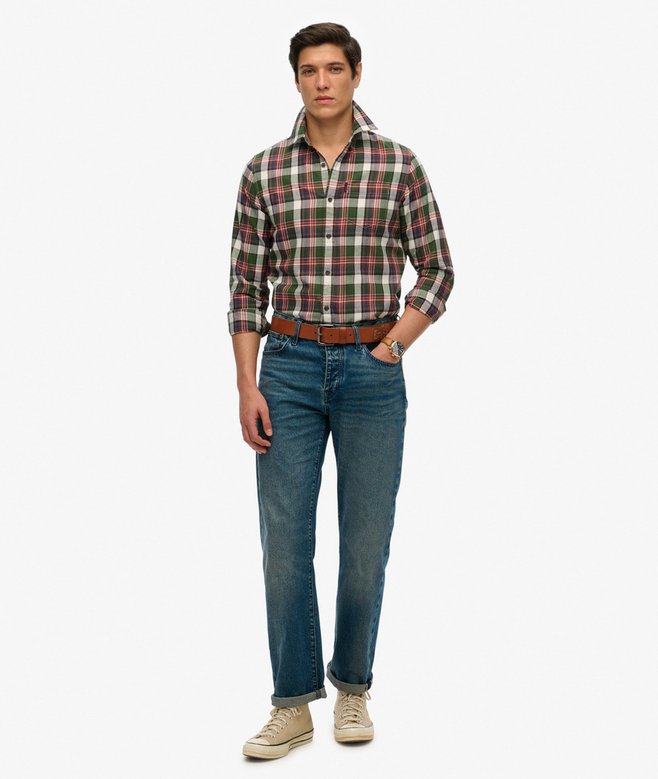 superdry Camisa de algodón orgánico a cuadros vintage Ventas relámpago