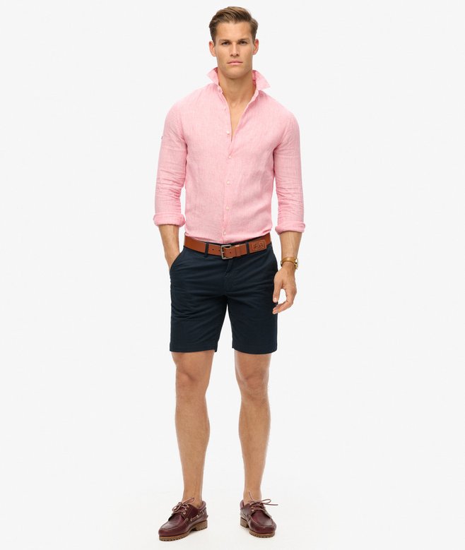 superdry Camisa de manga larga de lino informal Tienda