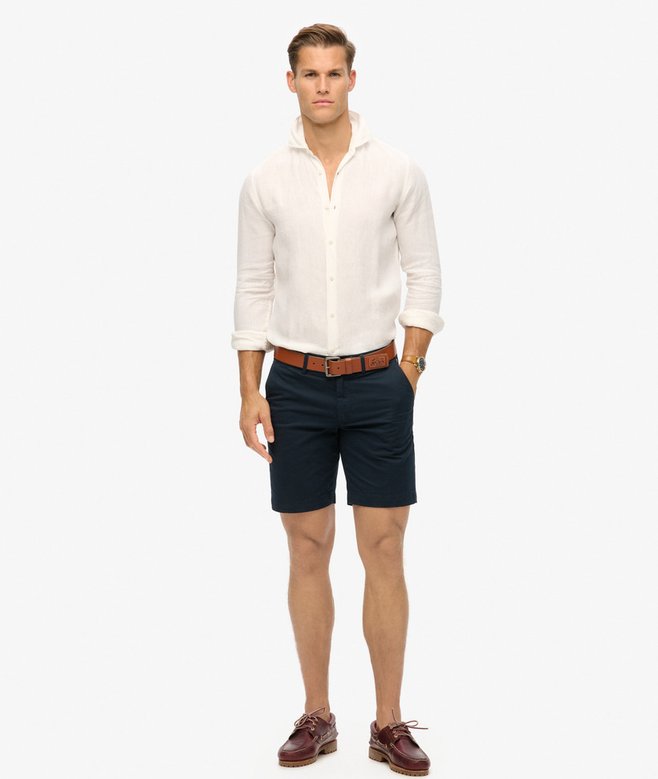 superdry Camisa de manga larga de lino informal Mejor oferta