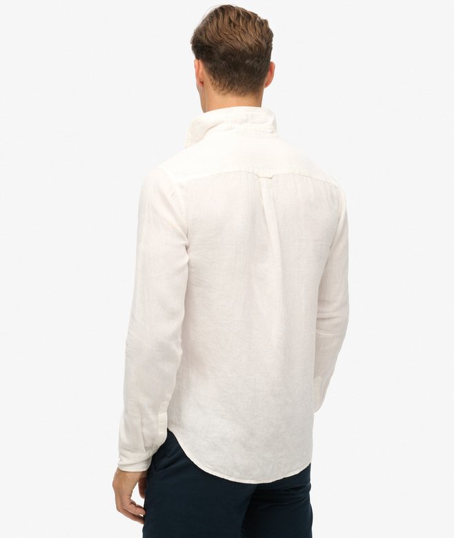superdry Camisa de manga larga de lino informal Mejor oferta
