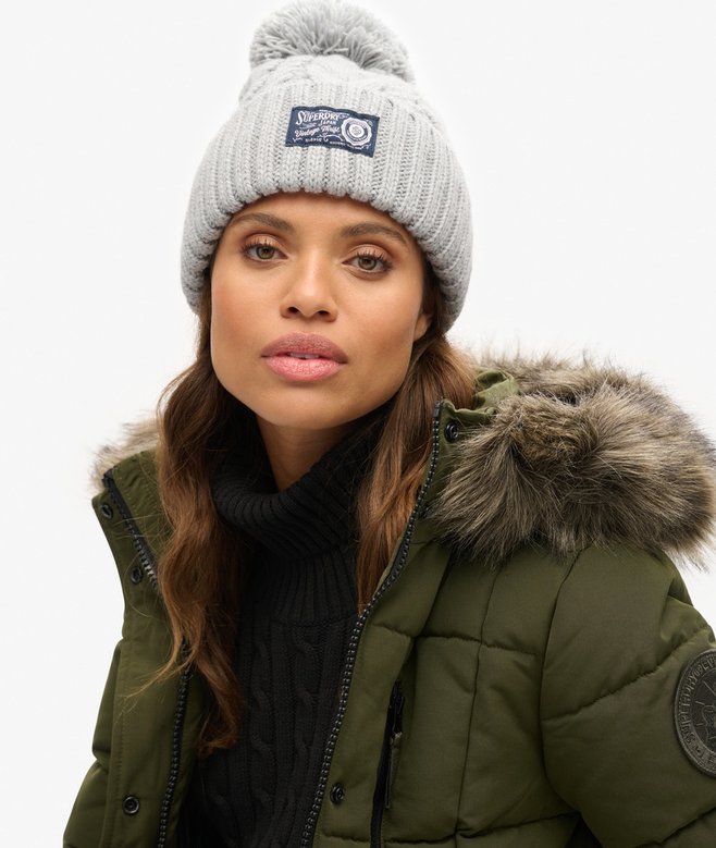 superdry Gorro de punto trenzado grueso Tienda de fábrica