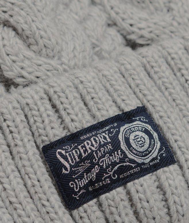 superdry Gorro de punto trenzado grueso Tienda de fábrica