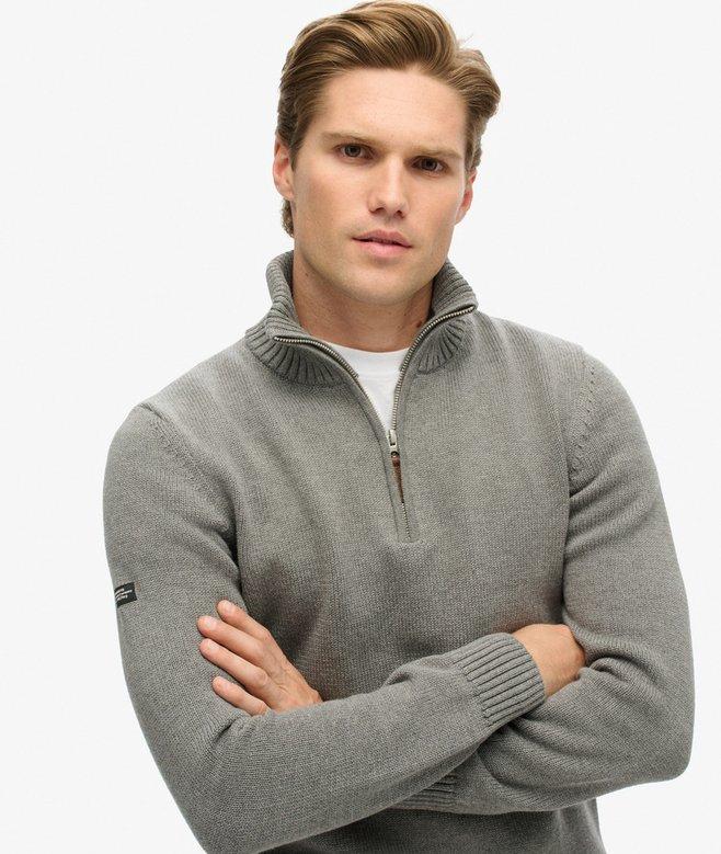 superdry Jersey clásico de punto de algodón con media cremallera Rebajas top
