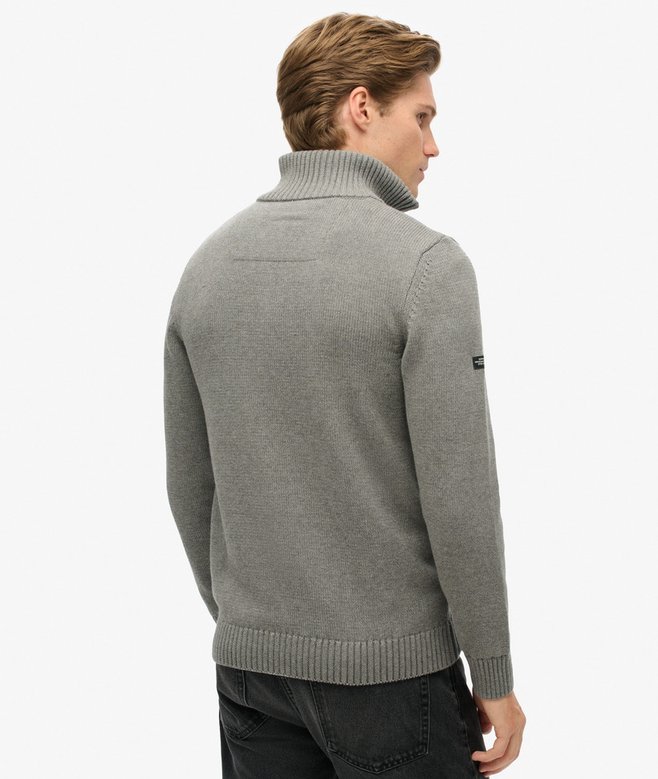 superdry Jersey clásico de punto de algodón con media cremallera Rebajas top