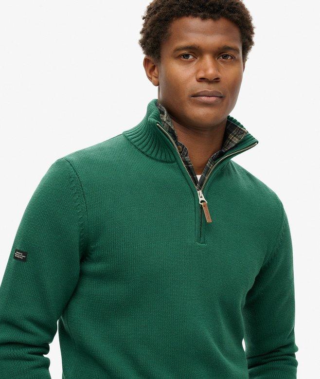 superdry Jersey clásico de punto de algodón con media cremallera Últimos 3 días