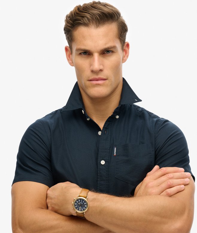 superdry Camisa Oxford de manga corta Liquidación