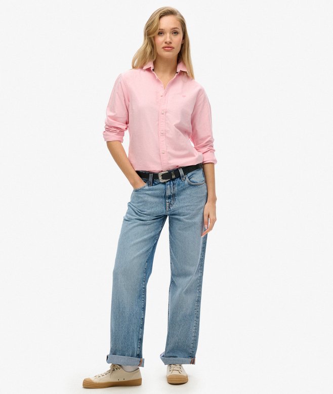 superdry Camisa Oxford de corte ajustado y manga larga Precio ultrabajo