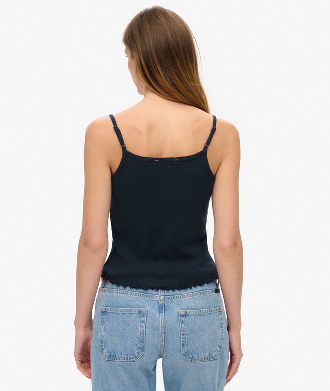 superdry Top de tirantes en ponteille con estampado Athletic Essentials Outlet online