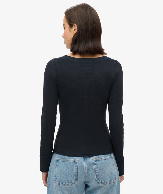superdry Camiseta de manga larga con cuello abotonado Athletic Venta caliente
