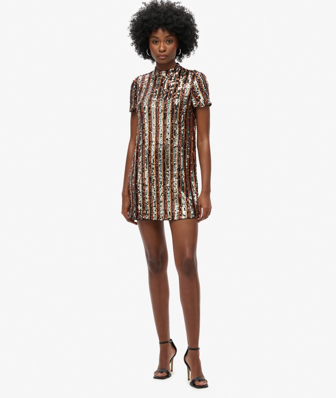 superdry Minivestido tipo camiseta con lentejuelas Mejor oferta