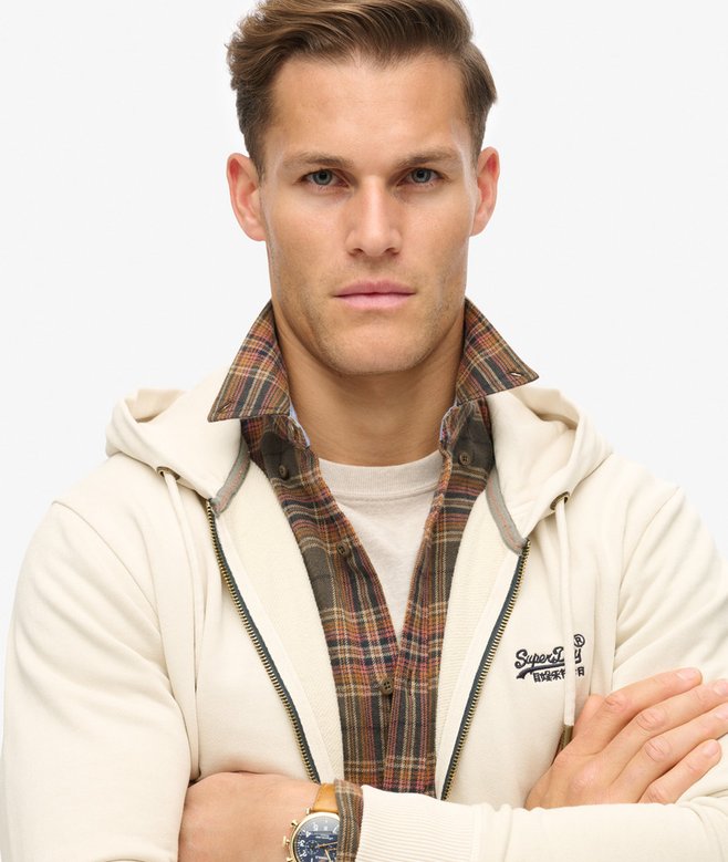 superdry Sudadera lavada con capucha cremallera y logotipo Essential Promoción trimestral