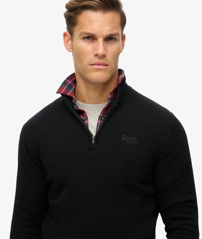 superdry Jersey de punto con media cremallera y bordado Essential Grandes descuentos