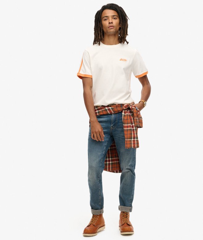 superdry Camiseta retro de manga corta a rayas con logo Essential Outlet online