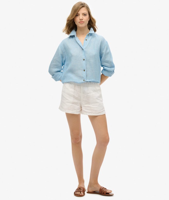 superdry Camisa informal de lino con corte boyfriend Outlet