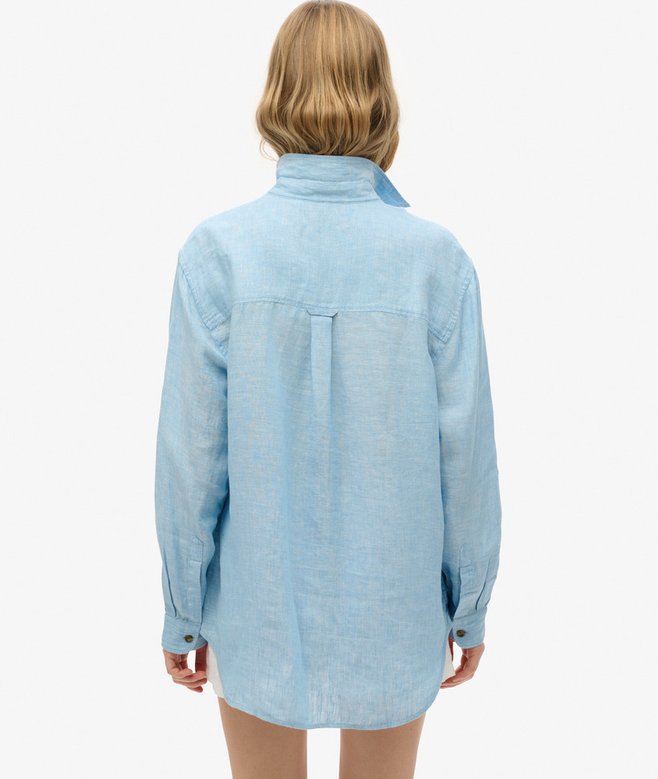 superdry Camisa informal de lino con corte boyfriend Outlet