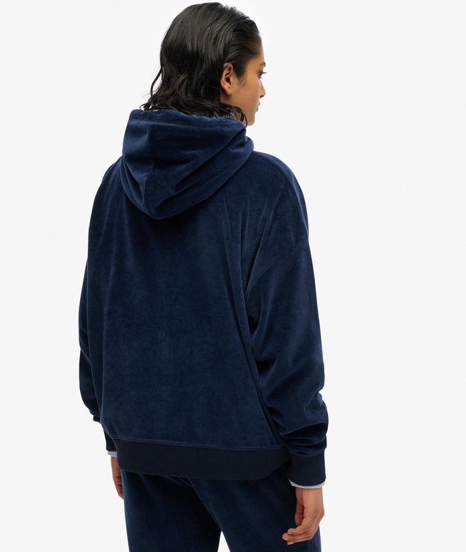 superdry Sudadera con capucha y cremallera de velvetón Tienda