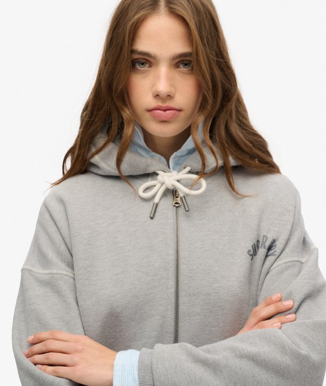 superdry Sudadera extragrande con capucha y cremallera Athletic Essential Liquidación