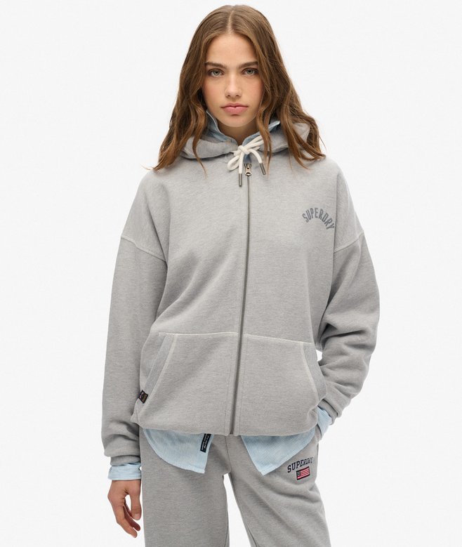 superdry Sudadera extragrande con capucha y cremallera Athletic Essential Liquidación
