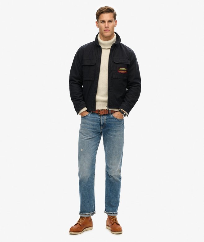 superdry Chaqueta con cremallera integral y parches Ahorra y exporta