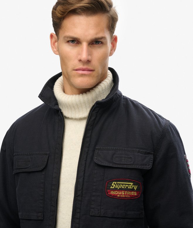 superdry Chaqueta con cremallera integral y parches Ahorra y exporta