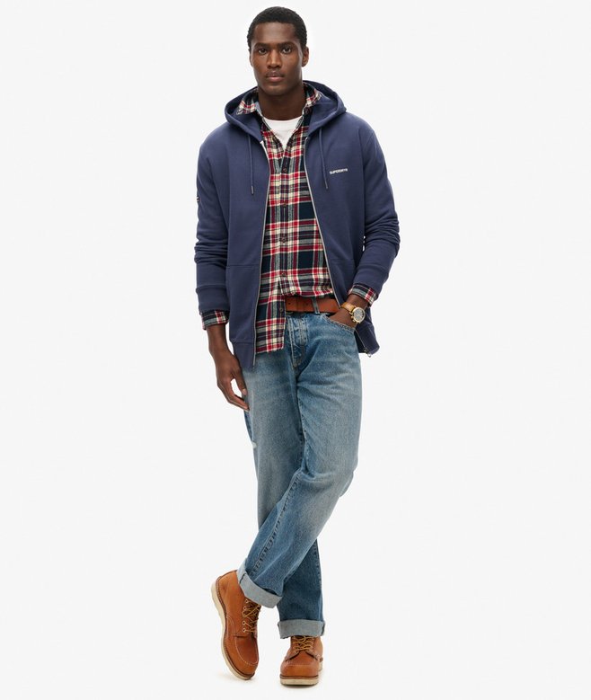 superdry Sudadera lisa con capucha y cremallera Oferta exclusiva