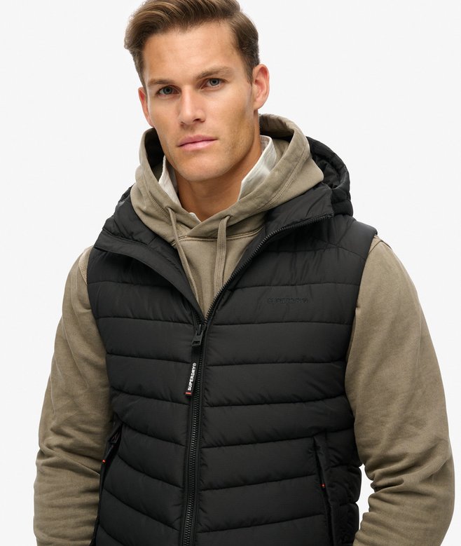 superdry Chaleco acolchado deportivo con capucha Fuji Rebajas