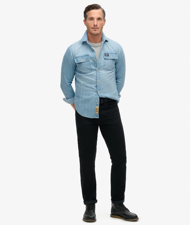 superdry Camisa bordada Workwear Venta caliente
