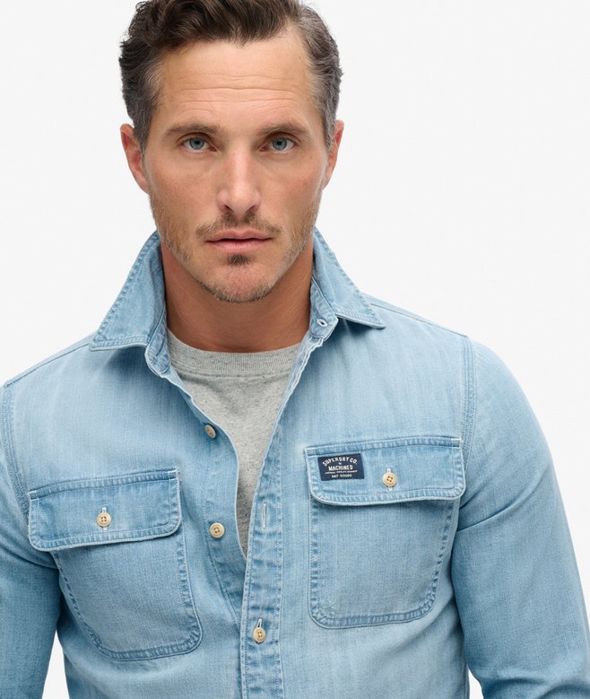 superdry Camisa bordada Workwear Venta caliente