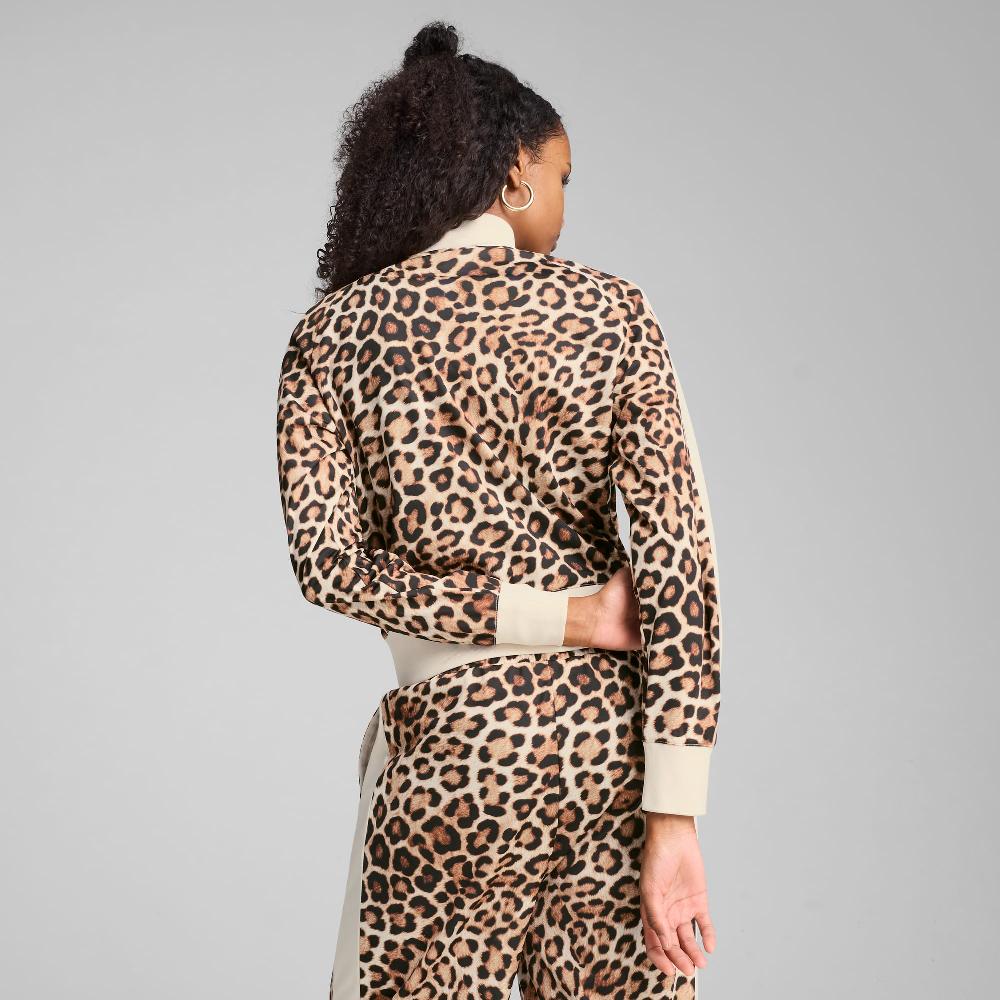 Puma Chaqueta de chándal corta con estampado integral T7 LEO LUXE para mujer Oferta especial de fábrica