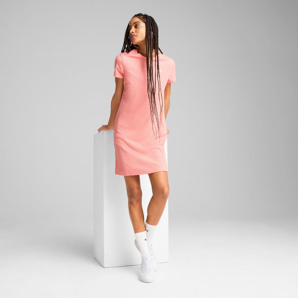 Puma Vestido de canalé ESS ELEVATED Bodycon para mujer Envío gratis